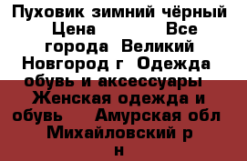 Пуховик зимний чёрный › Цена ­ 2 500 - Все города, Великий Новгород г. Одежда, обувь и аксессуары » Женская одежда и обувь   . Амурская обл.,Михайловский р-н